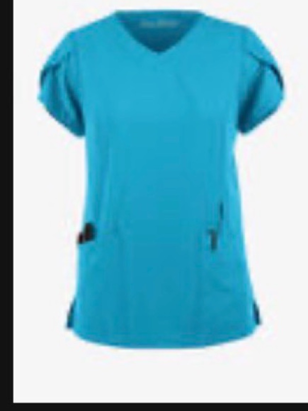 V-Neck Short Sleeve Women's Top in Aqua Blue